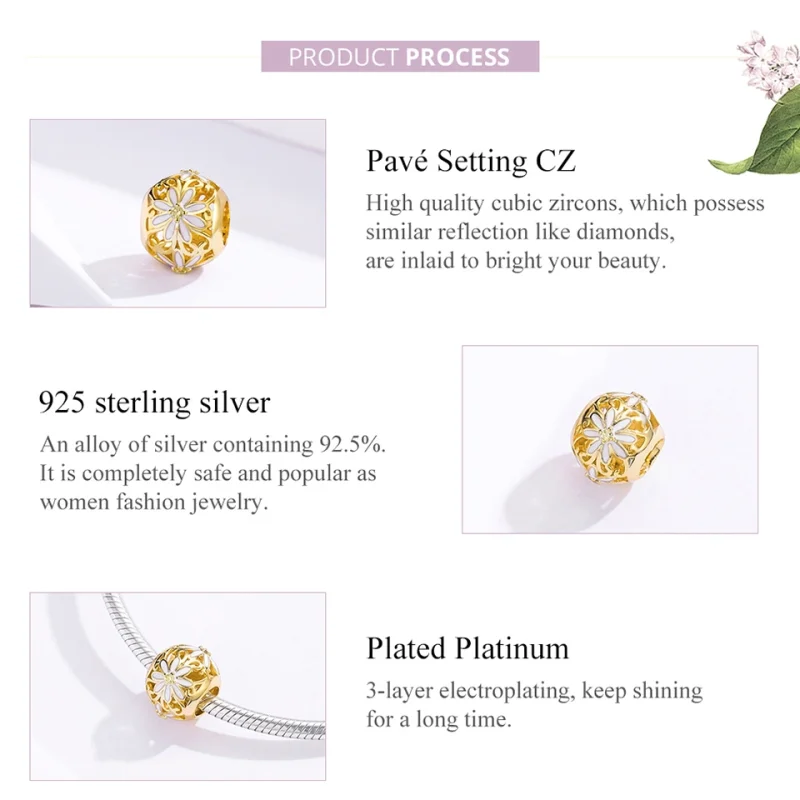 (afbeelding voor) Pandora Style Madeliefje Bedel - SCC1216 - Bekijken 5