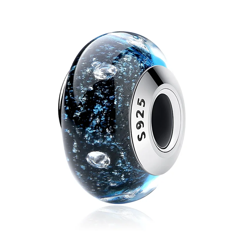 (afbeelding voor) Pandora Style Midnight Bubbling met Murano-glas met schroefdraad Bedel - SCZ028 - Bekijken 2