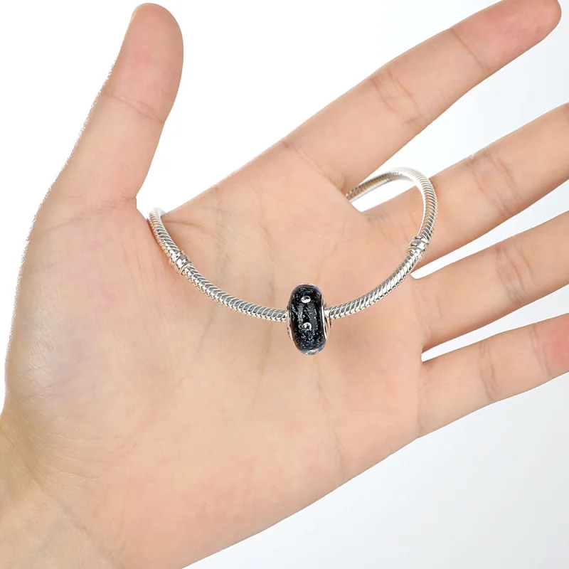 (afbeelding voor) Pandora Style Midnight Bubbling met Murano-glas met schroefdraad Bedel - SCZ028 - Bekijken 5