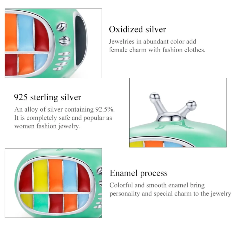 (afbeelding voor) Pandora Style Mini kleuren-tv Bedel - SCC1861 - Bekijken 8