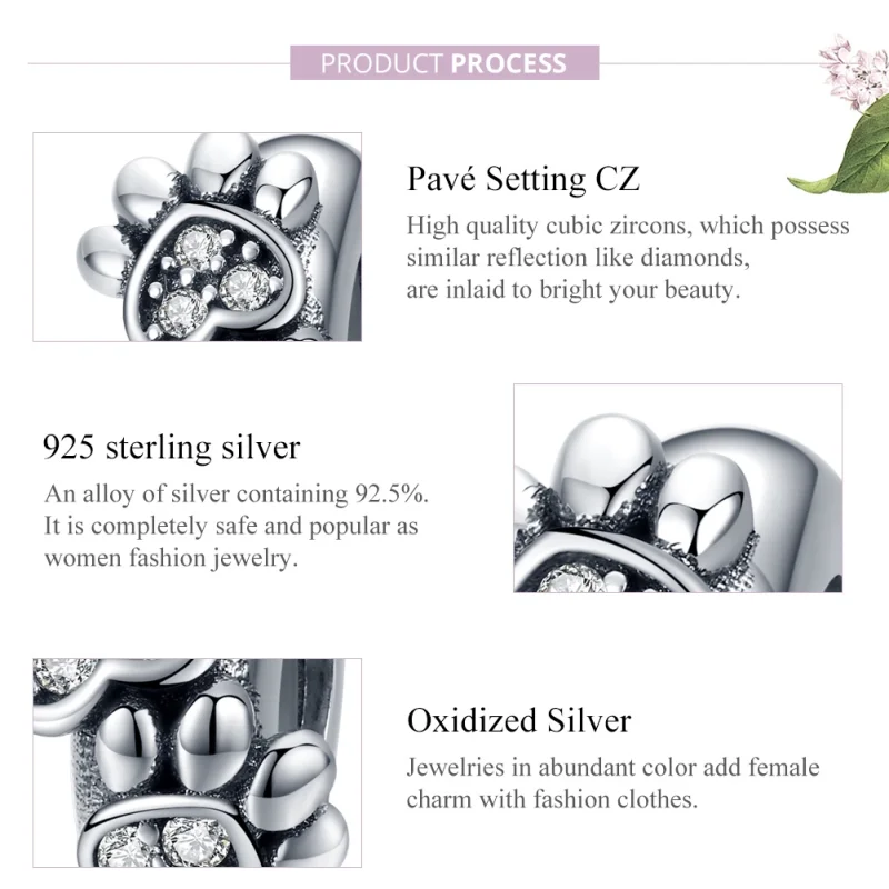 (afbeelding voor) Pandora Style Mooie kattenpoot Spacer Bedel - SCC1312 - Bekijken 2