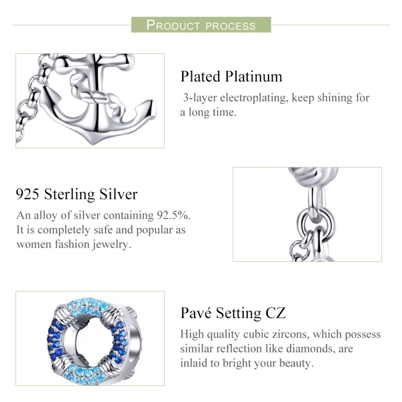 (afbeelding voor) Pandora Style Nautisch tijdperk Veiligheidsketting - SCC1149 - Bekijken 4