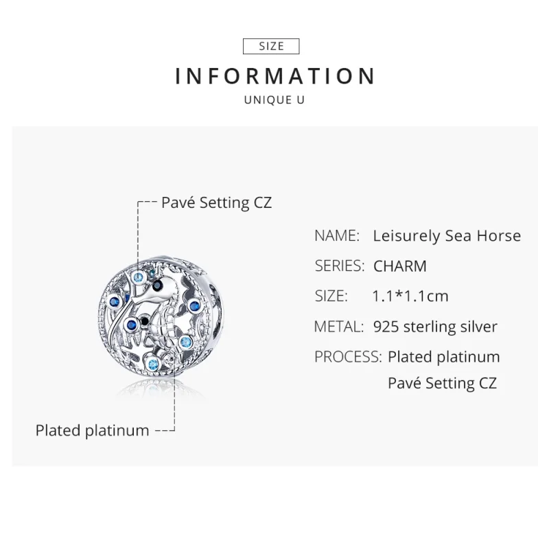 (afbeelding voor) Pandora Style Ontspannen zeepaardje Bedel - BSC266 - Bekijken 8