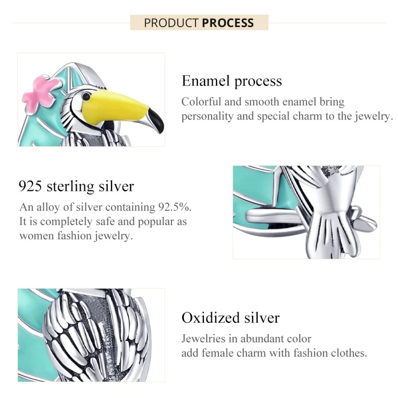 (afbeelding voor) Pandora Style Ooievaar Bedel - SCC1531 - Bekijken 7