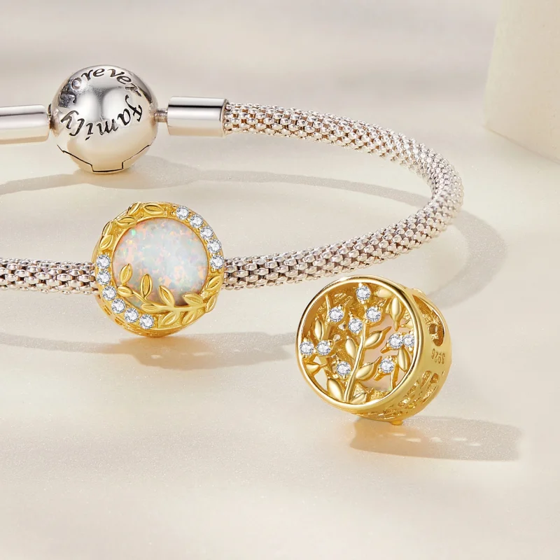 (afbeelding voor) Pandora Style Opaalblad Bedel - BSC671 - Bekijken 4