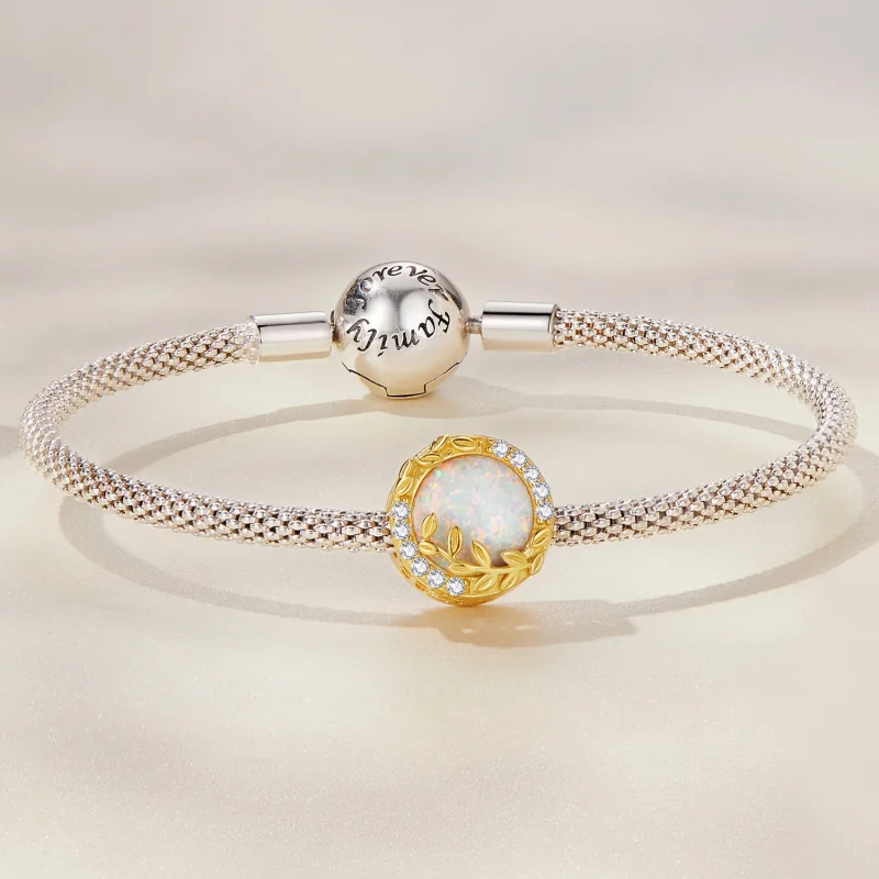 (afbeelding voor) Pandora Style Opaalblad Bedel - BSC671 - Bekijken 5