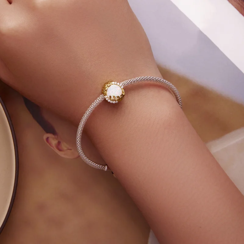 (afbeelding voor) Pandora Style Opaalblad Bedel - BSC671 - Bekijken 6