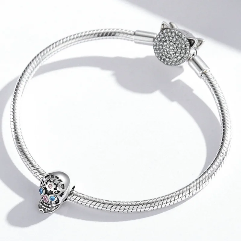 (afbeelding voor) Pandora Style Opengewerkte Schedel Bedel - BSC524 - Bekijken 4