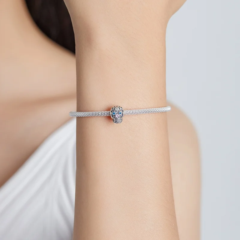 (afbeelding voor) Pandora Style Opengewerkte Schedel Bedel - BSC524 - Bekijken 5