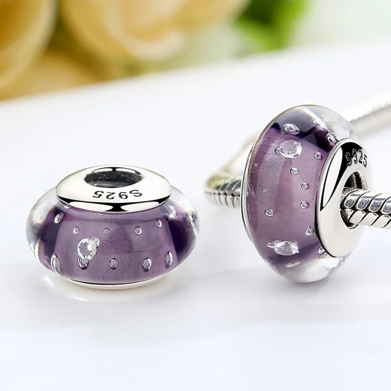 (afbeelding voor) Pandora Style Paars Murano Glas Bedel - SCZ001 - Bekijken 3