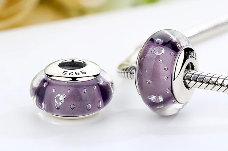 (afbeelding voor) Pandora Style Paars Murano Glas Bedel - SCZ001 - Bekijken 7