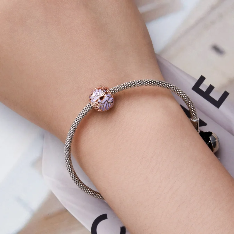 (afbeelding voor) Pandora Style Paarse Roos Bedel - BSC644 - Bekijken 5