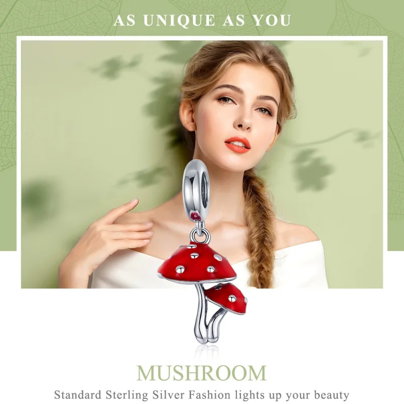 (afbeelding voor) Pandora Style Paddestoel Hangende Bedel - SCC1060 - Bekijken 2