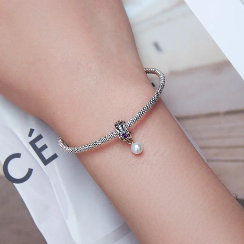 (afbeelding voor) Pandora Style Parel Streamer Bedel - BSC638 - Bekijken 4