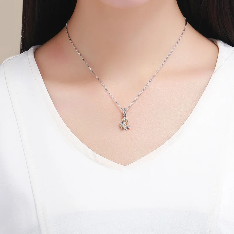 (afbeelding voor) Pandora Style Pavé Zon Ontmoet Maan Hangende Bedel - SCC1135 - Bekijken 4