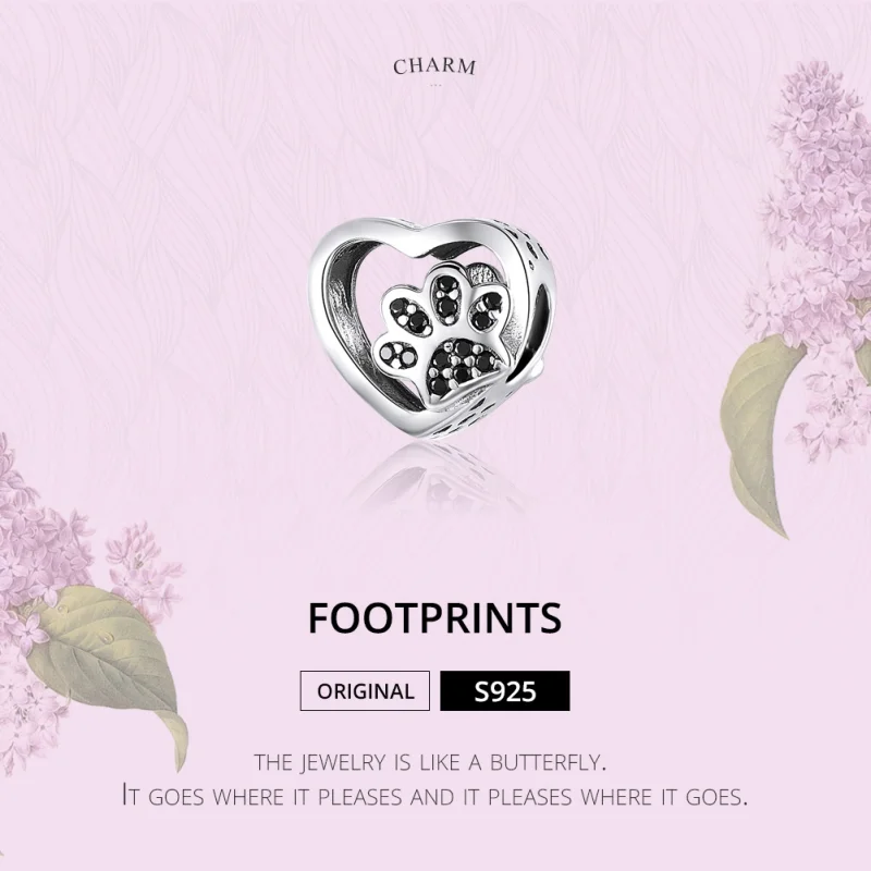 (afbeelding voor) Pandora Style Pootafdruk van huisdieren Bedel - SCC1191-BK - Bekijken 4