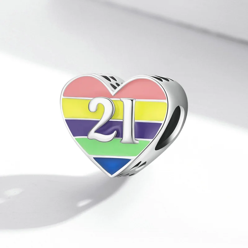 (afbeelding voor) Pandora Style Regenboog Hart Bedel - BSC548 - Bekijken 2