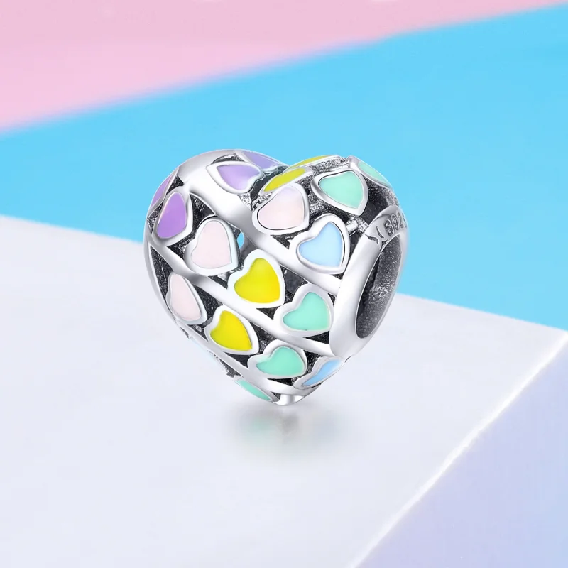 (afbeelding voor) Pandora Style Regenboog Hart Bedel - SCC902 - Bekijken 2
