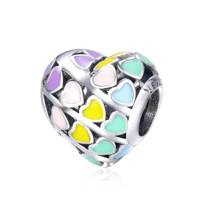 (afbeelding voor) Pandora Style Regenboog Hart Bedel - SCC902