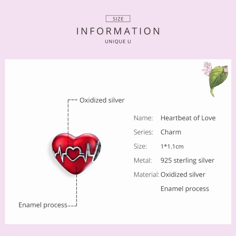 (afbeelding voor) Pandora Style Rode hartslag van liefde Bedel - SCC1569 - Bekijken 7