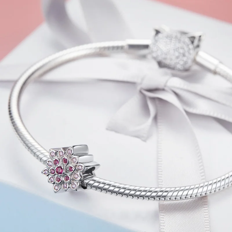 (afbeelding voor) Pandora Style Rode Lotus Bedel - BSC038 - Bekijken 4