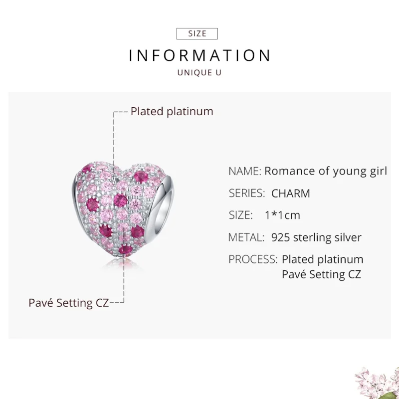 (afbeelding voor) Pandora Style Romantiek van een jong meisje Bedel - BSC118 - Bekijken 7