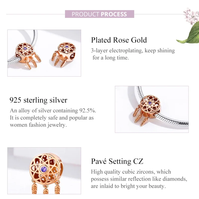 (afbeelding voor) Pandora Style Rose Dromenvanger rosé goud Bedel - SCC330-C - Bekijken 8