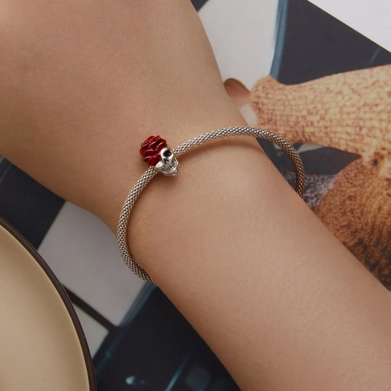 (afbeelding voor) Pandora Style Rose Schedel Bedel - SCC2403 - Bekijken 6