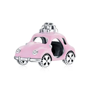 (afbeelding voor) Pandora Style Roze auto Bedel - SCC1738