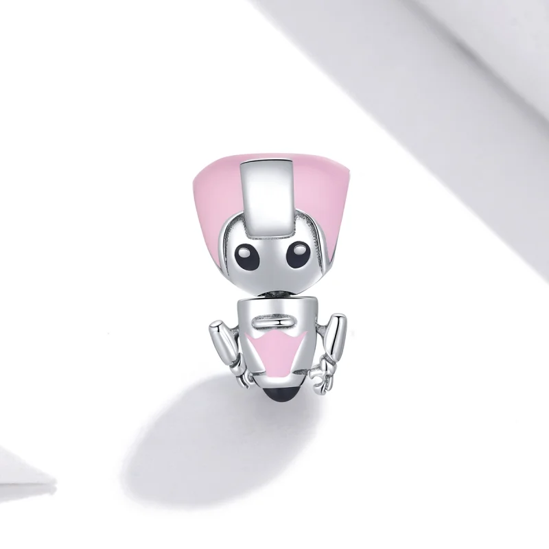 (afbeelding voor) Pandora Style Roze Baby Robot Bedel - SCC1774 - Bekijken 2