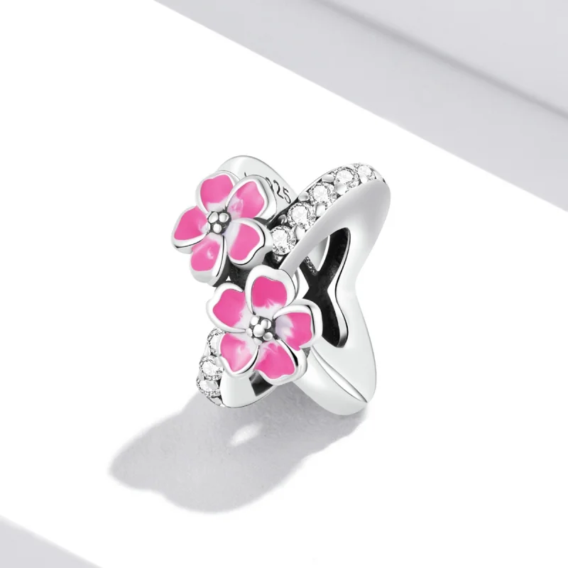 (afbeelding voor) Pandora Style Roze Bloemen Spacer Bedel - SCC2139 - Bekijken 2