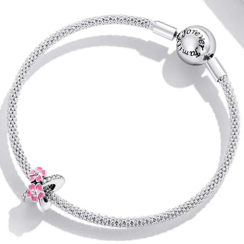 (afbeelding voor) Pandora Style Roze Bloemen Spacer Bedel - SCC2139 - Bekijken 3