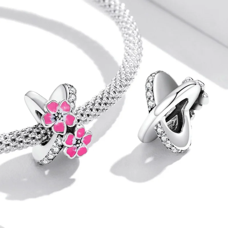 (afbeelding voor) Pandora Style Roze Bloemen Spacer Bedel - SCC2139 - Bekijken 4