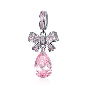 (afbeelding voor) Pandora Style Roze boog Hangende Bedel - SCC1074