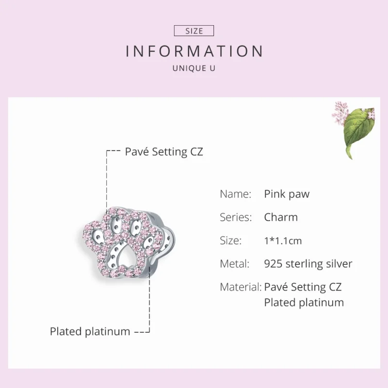 (afbeelding voor) Pandora Style roze poot Bedel - BSC164 - Bekijken 7