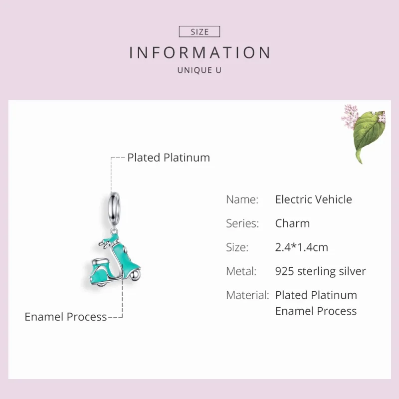 (afbeelding voor) Pandora Style Scooter Hangende Bedel - SCC1201 - Bekijken 3