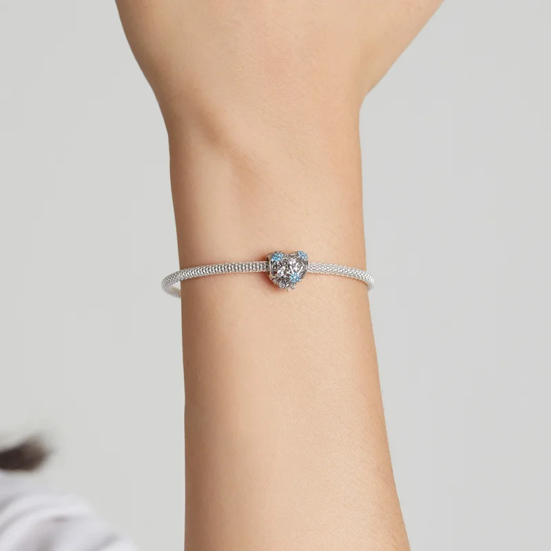 (afbeelding voor) Pandora Style Snowflake Hart Bedel - BSC530 - Bekijken 5