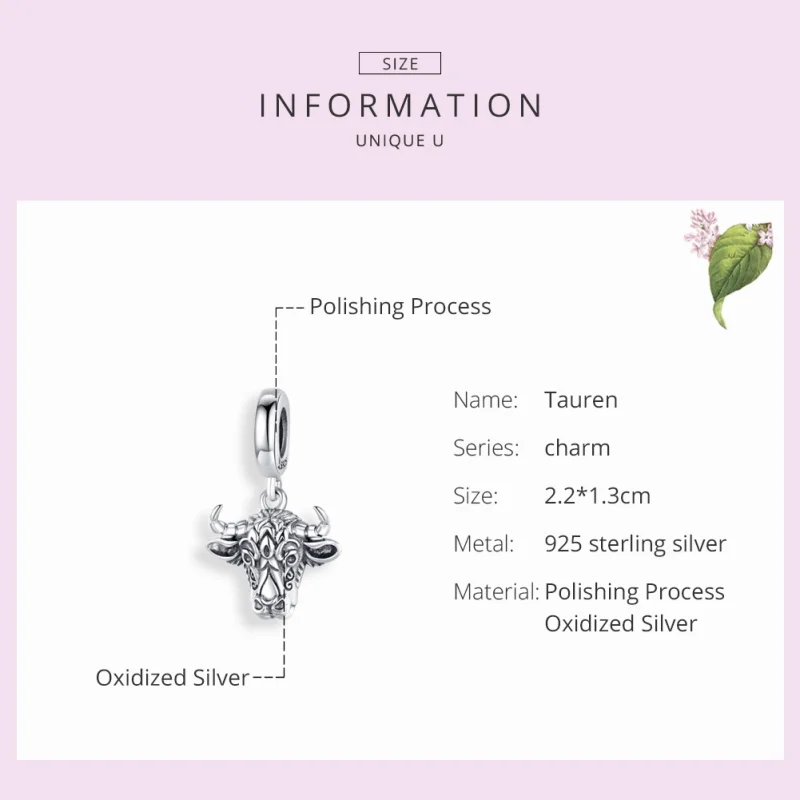 (afbeelding voor) Pandora Style Tauren Hangende Bedel - SCC1316 - Bekijken 4