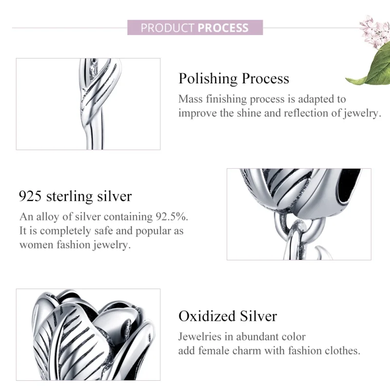 (afbeelding voor) Pandora Style Tulp Bedel - SCC1514 - Bekijken 8