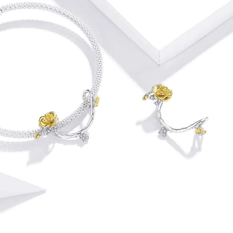 (afbeelding voor) Pandora Style Tweekleurige rozenstokken Bedel - BSC322 - Bekijken 4