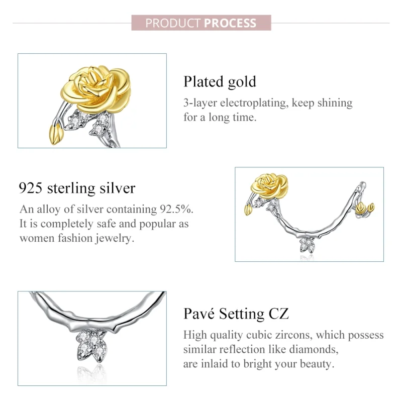 (afbeelding voor) Pandora Style Tweekleurige rozenstokken Bedel - BSC322 - Bekijken 7