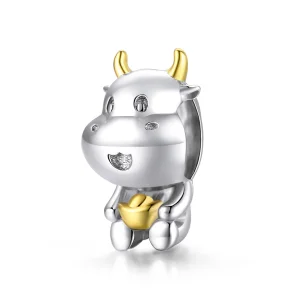 (afbeelding voor) Pandora Style Two-tone Lucky Cow Bedel - SCC1709