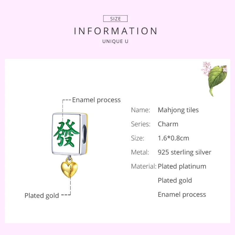 (afbeelding voor) Pandora Style Two-tone Mahjong-tegels Bedel - SCC1751 - Bekijken 7