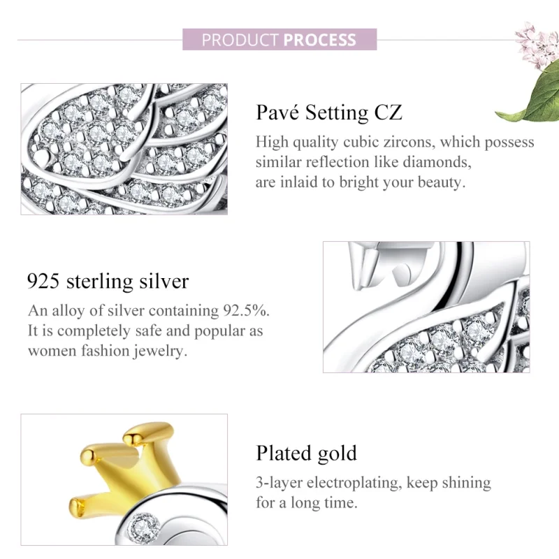 (afbeelding voor) Pandora Style Two-tone Prinses Zwaan Bedel - SCC1343 - Bekijken 8