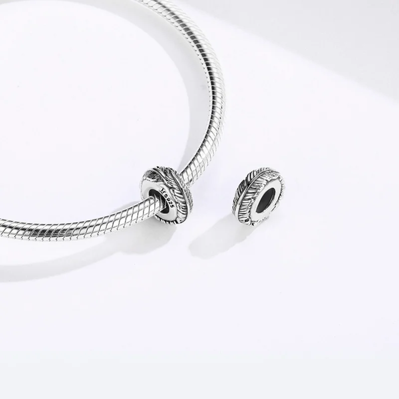 (afbeelding voor) Pandora Style Veer Spacer Bedel - SCC1236 - Bekijken 6