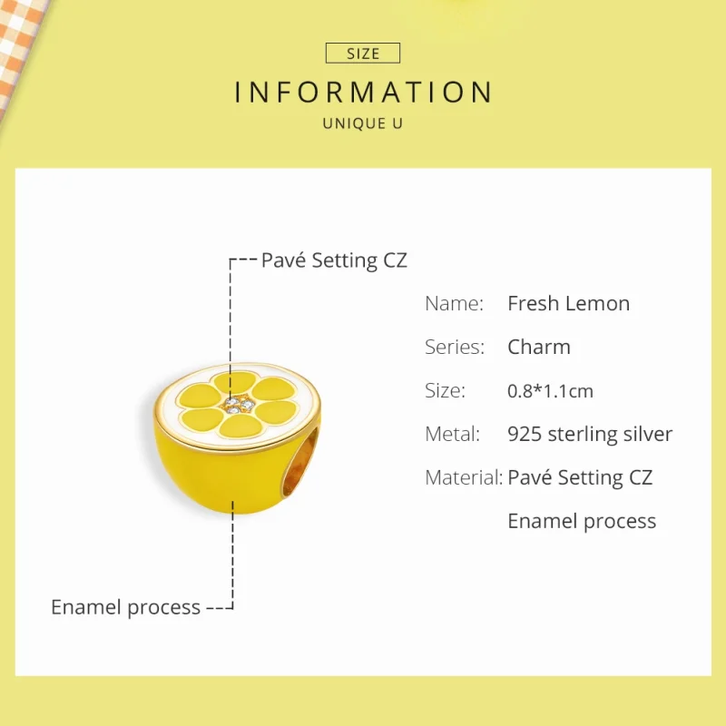 (afbeelding voor) Pandora Style Verse Citroen Bedel - SCC1590 - Bekijken 6