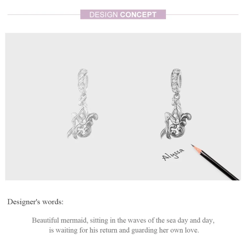 (afbeelding voor) Pandora Style wachtende zeemeermin Hangende Bedel - SCC1166 - Bekijken 8