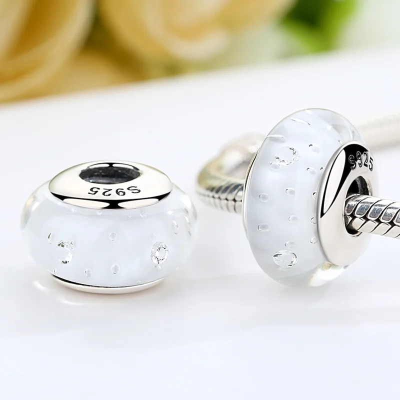 (afbeelding voor) Pandora Style Wit Murano Glas Bedel - SCZ002 - Bekijken 5