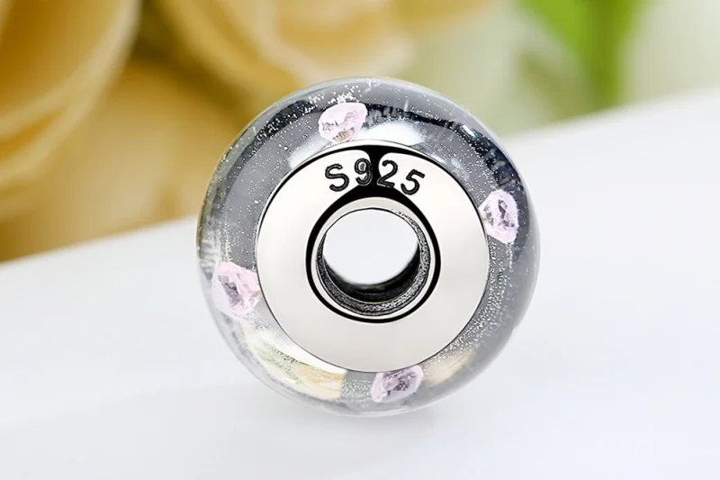 (afbeelding voor) Pandora Style Witte Murano Glas Roze Stenen Bedel - SCZ004 - Bekijken 9