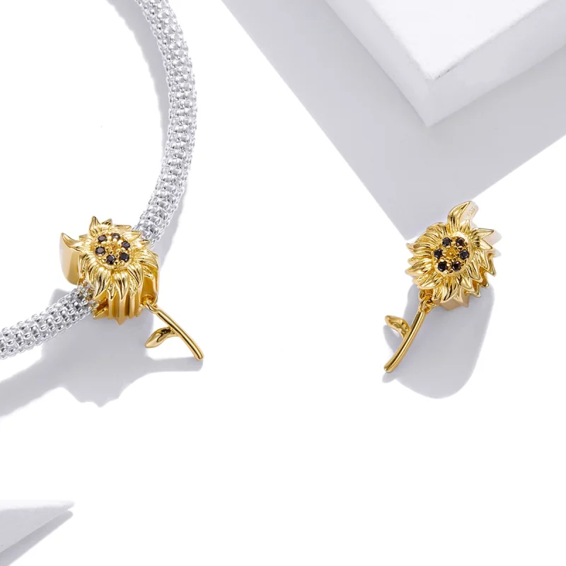 (afbeelding voor) Pandora Style Zonnebloem Bedel - BSC425 - Bekijken 4